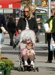with her Maclaren Stroller