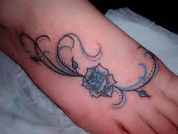 floral foot tattoos