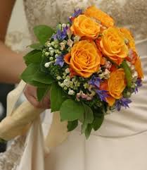 orange wedding bouquet