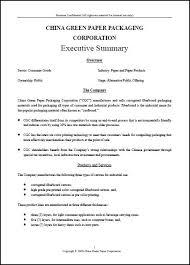 executive summary example