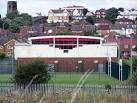 Sports Hall, Wallasey. As viewed from Cross Lane nature reserve. - via Daymix