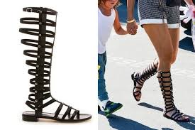 BLACK KNEE-HIGH GLADIATOR SANDALS on The Hunt