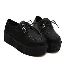 Big Size 40 Autumn Winter Flat Shoes Vintage Creepers Platform ...