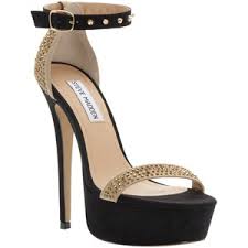 Steve Madden Reality Platform Heels, Black/Gold - Polyvore