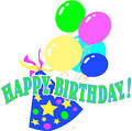 Birthday Clip Art   Balloons and Party Hats
