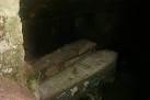 2 of the 4 coffins inside Polwarth Kirk Crypt - via Daymix