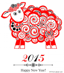 2015 New Year Card With Red Sheep Wallpaper #13011 Wallpaper.