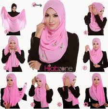 Contoh Tutorial Hijab Segi Empat Kreasi Terbaru
