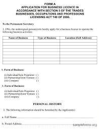 Business Licence Form, sample Business Licence Form | Sample Forms - Business-Licence-Form
