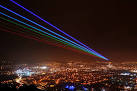 'Global Rainbow', Newtownards. The laser lights of the 'Global Rainbow' - via Daymix