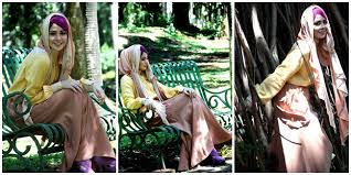 Fashion: Gaya Busana Muslimah Risty Tagor Dengan Hijab Dua Warna ...