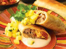 Kalua Pork and Lomi Tomato Chimichanga with Minted Mango-Pineapple ...