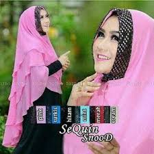 Khimar Pinguin Ceruti 3 Layer Snood - Grosir Jilbab Instan