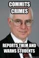 commits crimes reports them and warns students - Good Guy Greg Hand - 3onztx