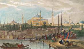 Konstaninopel, Hagia Sophia um 1840 - Friedrich Geißler als ...