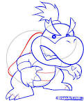 How to Draw Bowser Jr Super Mario Step by Step Video Game