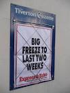 A newspaper headline from the Exeter Express &amp; Echo saying the big freeze - via Daymix