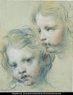 Two Studies Of Heads Of A Young Boy - Francois Lemoine (see Lemoyne) - painting1