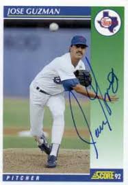 Jose Guzman Autograph on a 1992 Score (#502) - jose_guzman_autograph