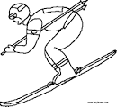 Skiing coloring page