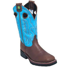 John Deere Boots: Women's Turquoise JD3766 Slip Resistant Pull On ...