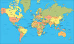 World Map - Political - Physical