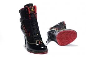 Cyber Cheap Nike Air Jordan 6 Ring High Heels Black Red Discount ...
