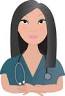Maria Bell's Portfolio - 35581-clip-art-graphic-of-a-pretty-female-asian-nurse-doctor-or-vet-with-a-stethoscope-around-her-neck-listening-to-a-patient-by-maria-bell
