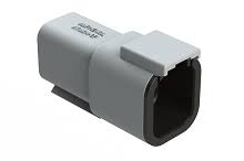 ATM04-6P-SF01 6 Position Receptacle, Pin, Snap-Fit End Cap,