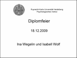 Isabell Wolf \u0026amp; Ina Wegelin: Rede zur Diplomfeier 2009