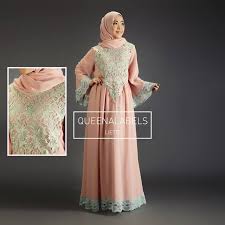 baju pesta muslim modern sifon LIETTA by QUEENALABELS