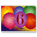 Happy 6th Birthday Balloons! Post Card from Zazzle.