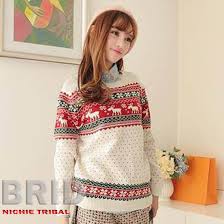 Sweater Wanita Korea Nichie Tribal - Grosir Baju Rajut Murah