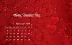 Romantic February 2009 Calendar Wallpaper