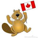 Stock Image: Canada Day Beaver Holding Flag