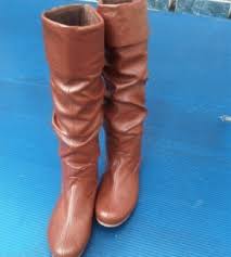 Jual Ready Stock Sepatu Boots Kulit Wanita (Brown Tall Boots X01 ...