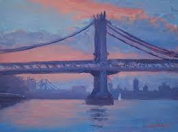 Manhattan Bridge At Dawn Painting by Walter Lynn Mosley ... - manhattan-bridge-at-dawn-walter-lynn-mosley