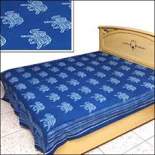 Blue Block Print Bed Spread, Blue Bed Spread, Designer Bed Spreads ... - blue-block-print-bed-spread