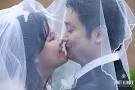 First kiss on the wedding day