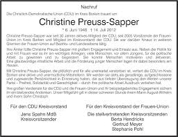 Frauen Union Kreis Borken - Christine Preuss-Sapper (verstorben ...