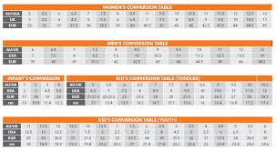 Shoe Size Conversion Chart | Payless Shoes Australia