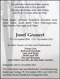 Anzeige für Josef Grunert