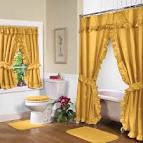 Swag shower curtains - Tie back shower curtains - Double Swag ...