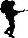 SOLDIER W M16 SILOETTE - public domain clip art image