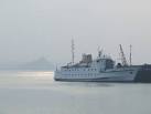 The Scillonian in port at Penzance, St Michael's Mount in the background - via Daymix