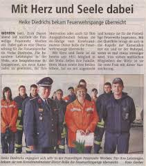 Feuerwehrspange an Heike Diedrichs - Feuerwehr der Hansestadt Werben (
