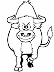 Bull coloring page