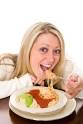 bad-to-eat-drink-before-singing A healthy diet full of nutritious foods and ... - Lady-Eating-Spaghetti