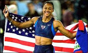 Marian Jones didn\u0026#39;t quite get her record five gold medals - just the three plus two bronze medals. - _950318_jones300