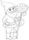 Gnome coloring page